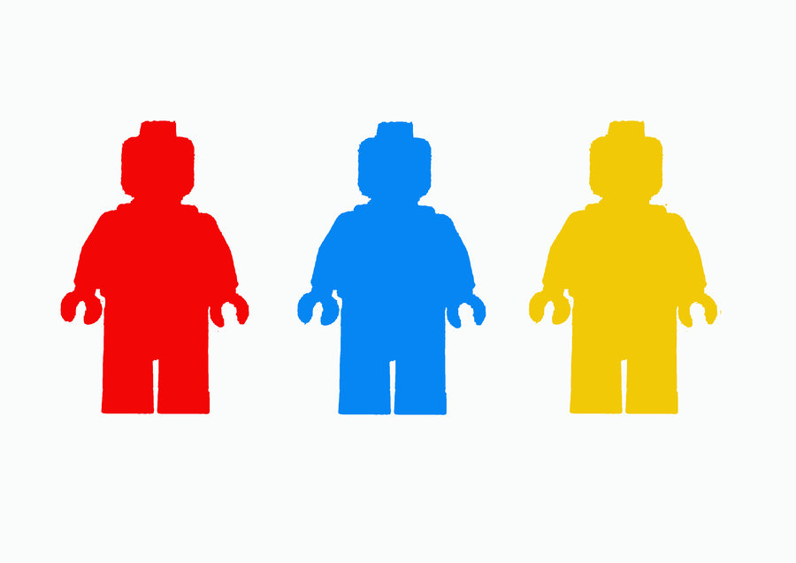 Lego Man Colour Silhouette drawing free image download