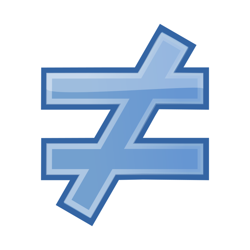 Blue not equal sign free image download