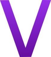 Clipart of the purple v letter