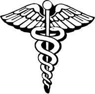 black and white medical alert symbol