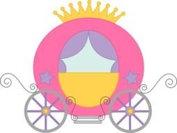 pink carriage for the princess as a picture for clipart