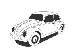 Vw Beetle Classic Black White Line Art Scalable Vector Graphics Svg