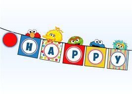 Banner Elmo happy drawing