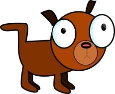 Clip Art of the cartoon dog in a dark