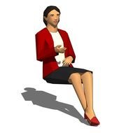 3d Model Of Person Sitting Boat
