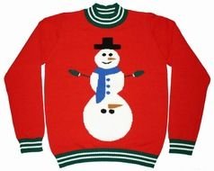 red sweater with a snowman as a picture for clipart