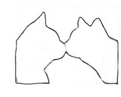 two silhouettes of kissing cats