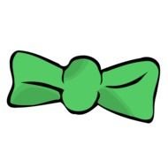 drawn green bow on a black background