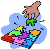 assembling the drawing puzzle drawing