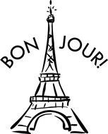 bon jour Eiffel Tower drawing