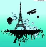 Constructionillustratortrendtowerparis Famous Buildingsflyvector