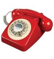 red vintage phone device