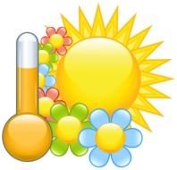 clipart of the hot temperature and sun
