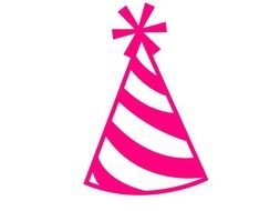 striped birthday hat