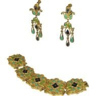 vintage earrings with stones and necklaces