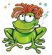 clipart of the cartoon smoking frog