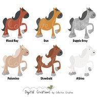 Horse Color Chart Digital Set For Personal