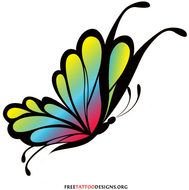 Classy Colorful Butterfly Tattoo Design