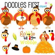 Gobble Thanksgiving Turkey Digital For Scrapbooking