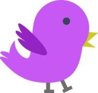 simple cartoon Purple Baby Bird