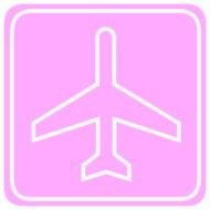 Pink symbol of airplane