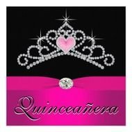 tiara over a pink stripe