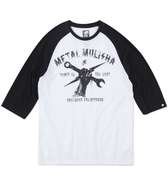 white t-shirt with black sleeves