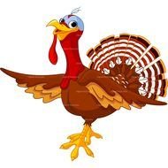 painted brown cartoon turkey