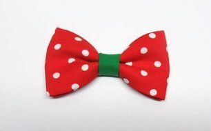 red bow tie with white polka dots as a picture for clipart
