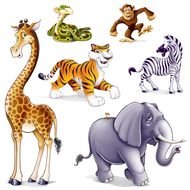 cartoon animals from the jungle