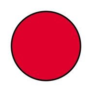 red circle on a white background