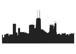 black silhouette of an industrial city