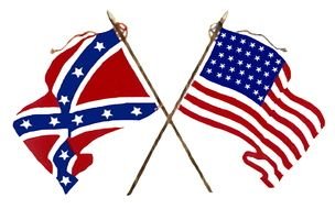 crossed Union Civil War Army Flags of usa