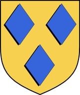 three blue diamonds on yellow shield, Irish Coat Of Arms