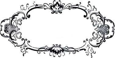 oval black flower frame