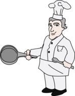 Chefs Resturant with spoon and pan drawing