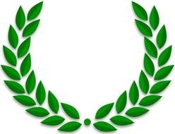 green wreath on a white background