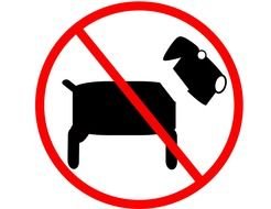 animal prohibition sign