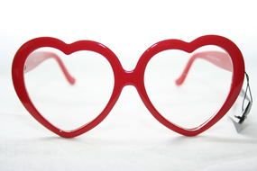 Clip Art of red Heart Shaped glasses