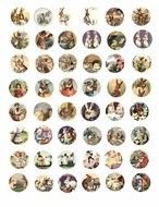 Easter Bunny Rabbit Vintage Postcard Collage Sheets 1 Inch