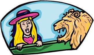 Clipart of girl in a zoo