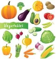 drawing of cartoon Vegetables