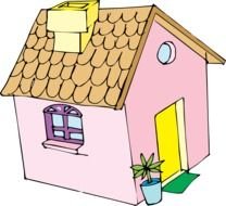 drawn pink house