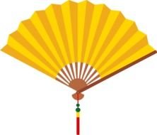 yellow chinese fan