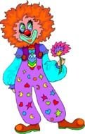 drawing of a clown with a flower