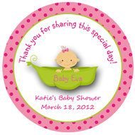 Pea In A Pod Baby Shower Sticker Sweet Girl Personalized