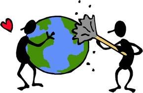 drawn matchsticks cleaning and loving the planet