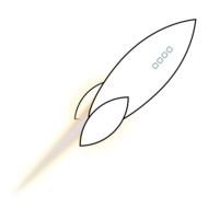 black and white drawing of a flying rocket