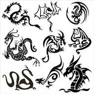 Dragon Silhouettes Vector Free Stock Illustrations Art Clip