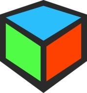 rgb colored cube, icon